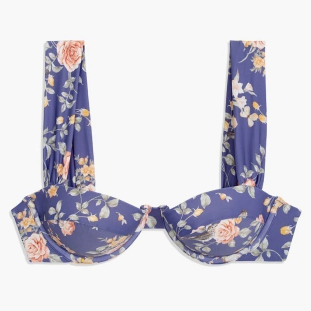 Weworewhat Claudia Bikini Top In Floral Toile